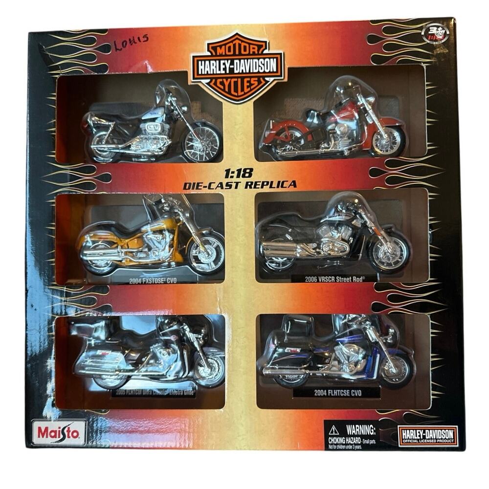 Harley Davidson MOTORCYCLES 6 BIKE SET 1:18 DIE-CAST REPLICA collection